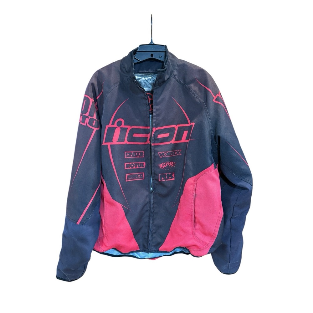 Icon Hooligan Jacket Xxl Moto Motul Vortex Gpr Rx Wiseco Black Red Grunge